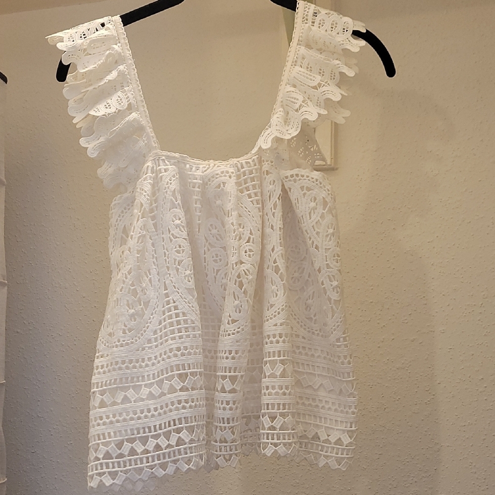 eri+ali White Lace Sleeveless Top - Picture 2 of 6